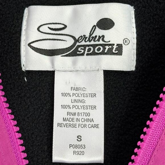 Serbin Sport Fuchsia Anorak Jacket Removable Fleece Liner Womens Size Small S - Picture 6 of 12